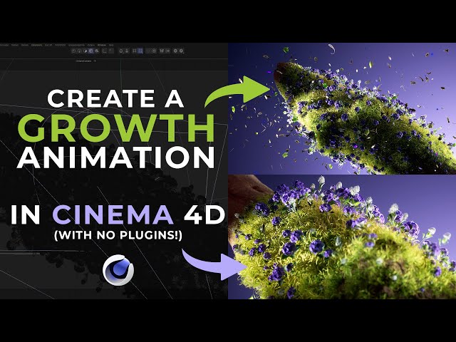 Create an EASY growth animation in Cinema 4D (NO PLUGINS)