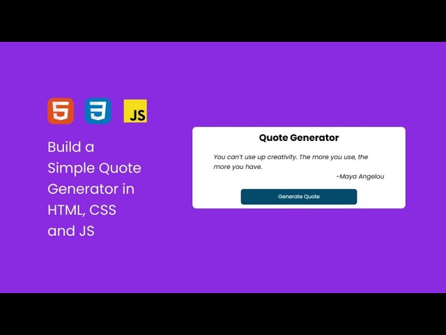 Create a Quote Generator Using HTML, CSS and JavaScript | Web Development Tutorial | DevDoodles