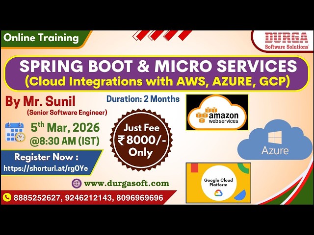 SPRING BOOT & MICRO SERVICES Online Training @ DURGASOFT