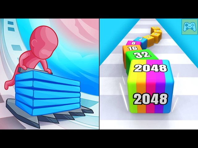 Stack Colors vs Jelly Tube Run 2048 ✦ ASMR Gameplay Android iOS • 2048 Number Merge Race Games