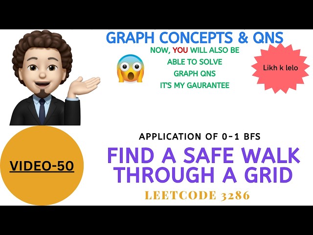 Find a Safe Walk Through a Grid | Leetcode 3286 | Made Easy | Graph Concepts & Qns - 50 | MIK