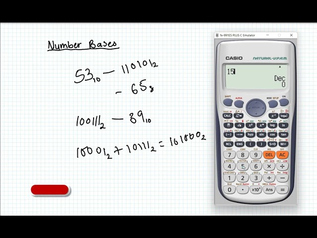 Using the calculator to convert number bases