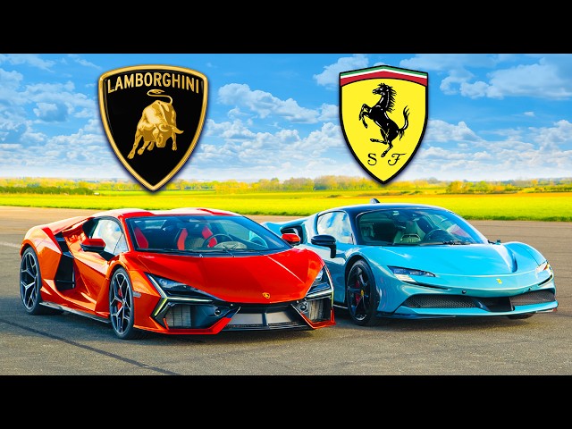 Lamborghini Revuelto contra Ferrari SF90 contra Porsche 918: DRAG RACE