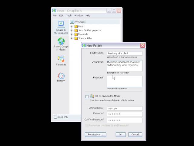 CmapTools: How to Create a Folder