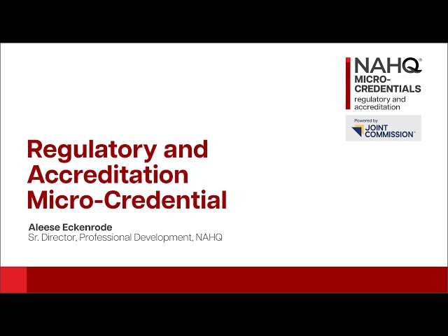 Micro-Credentials: Regulatory and Accreditation