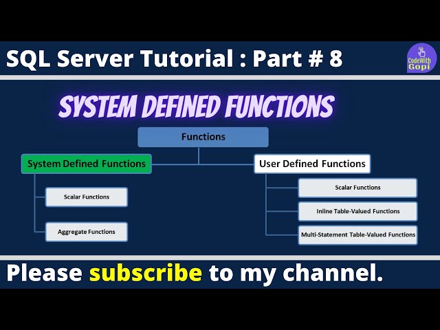 📊 SQL Functions | System Defined Functions in SQL Server | SQL Server Tutorial for Beginners
