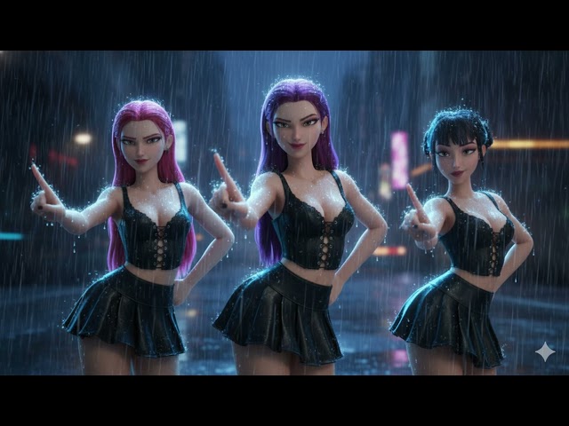 KPop Demon Hunters 2 Huntrix sway their hips in synchronized harmony, dancing intimately in the stor