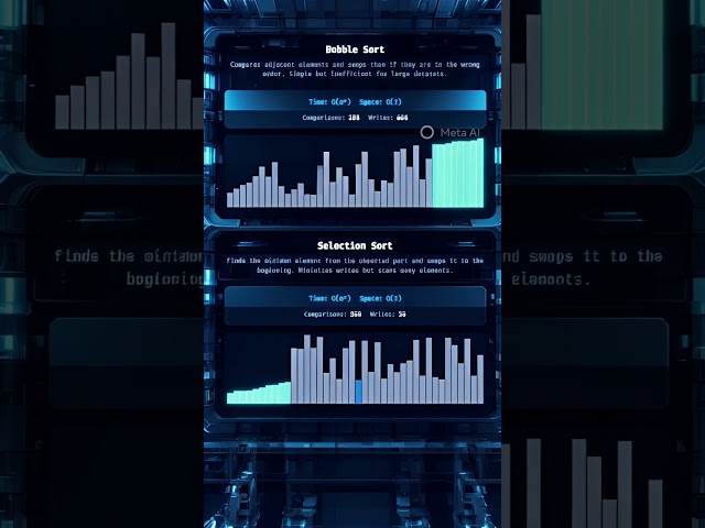 Bubble sort vs Insertion sort #computerscience #youtubeshorts #programming #coding #shorts #trending