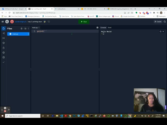 Getting Started in Python - Day 1 of 100 Days of Code: Feb 8, 2022