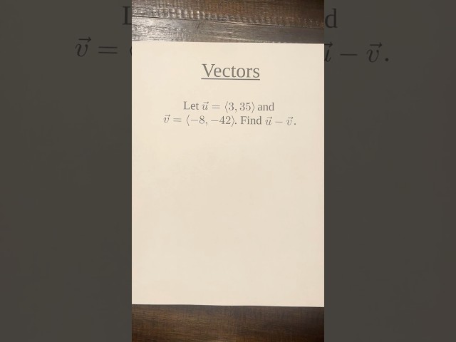 Subtracting Vectors #vector #precalculus
