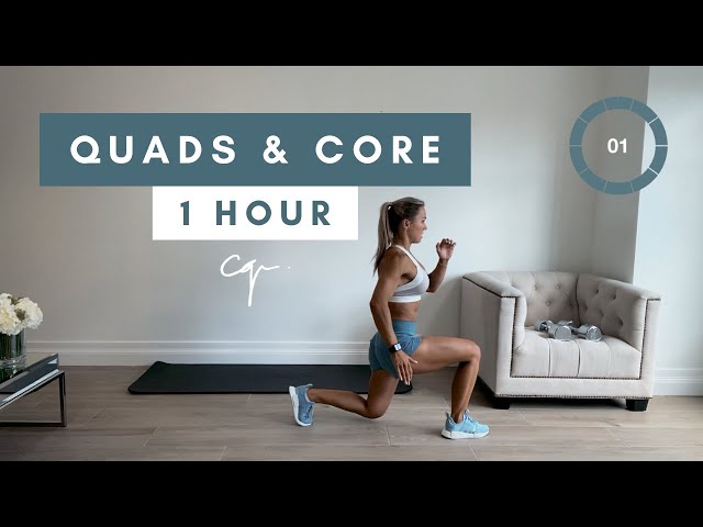 1 Hour QUADS AND CORE WORKOUT at Home | Day One of Five