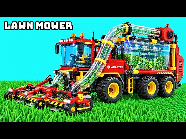 Building a GIANT LEGO Grass Cutting Machine – Can It Clean the Lawn?