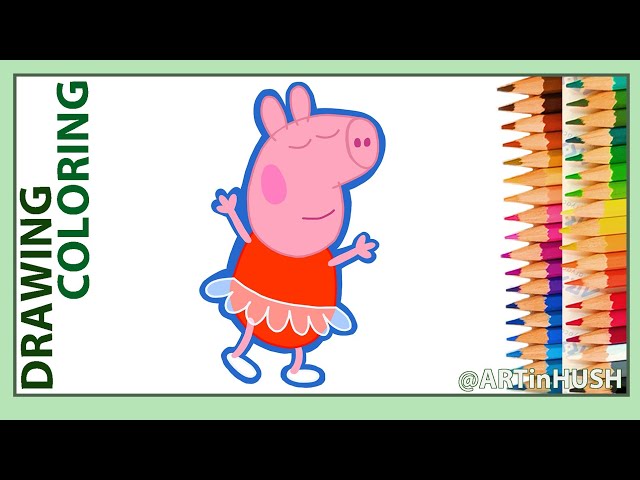 Peppa Pig Ballet 🩰 Real Time Drawing | Cartoon Style
