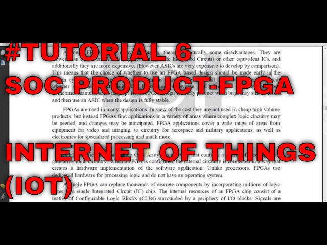 FPGA || Tutorial 6 || IOT || Internet of things