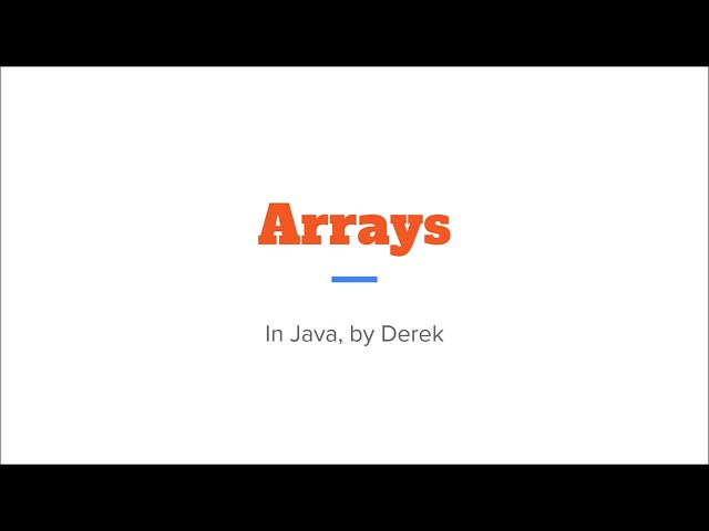 Beginner's Java Tutorial One Dimensional Array