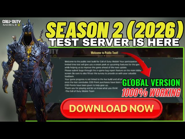 Season 2 Test Server is Here Cod Mobile | Global Version | Codm Test Server 2026 | S2 Test Server