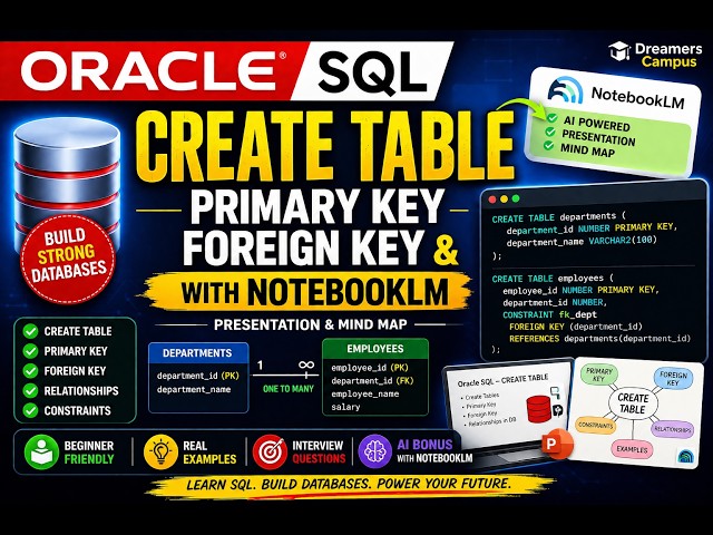 Oracle SQL CREATE TABLE | Primary Key & Foreign Key Explained + NotebookLM Demo