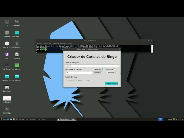 criando cartelas de bingo com python e tkinter