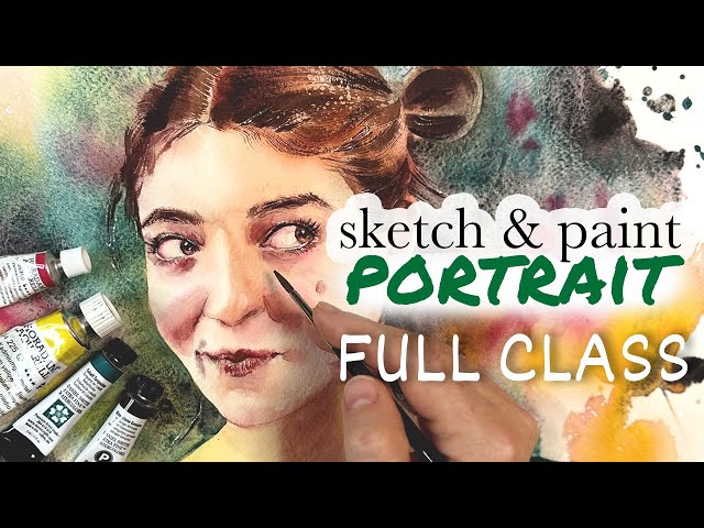 Watercolor Portrait Masterclass – Sketch & Paint from Start to Finish (Real-Time)