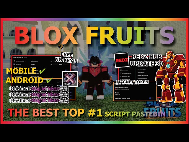 [REDZ] BLOX FRUITS Script No Key AUTO FARM, FAST ATTACK, SEA EVENT, SPAWN FRUIT, V4, MAGNET TOKEN🏝️🧲