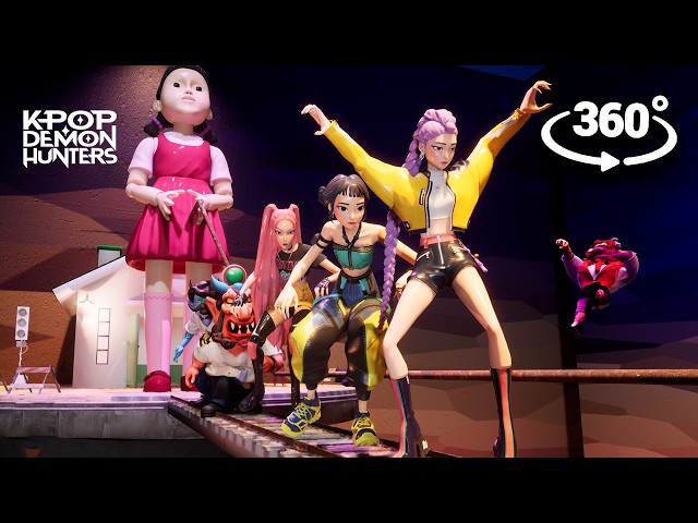 K-pop Demon Hunters Play Squid Game Jump Rope in 360°VR! Huntrix and Demons in Squid Game 3