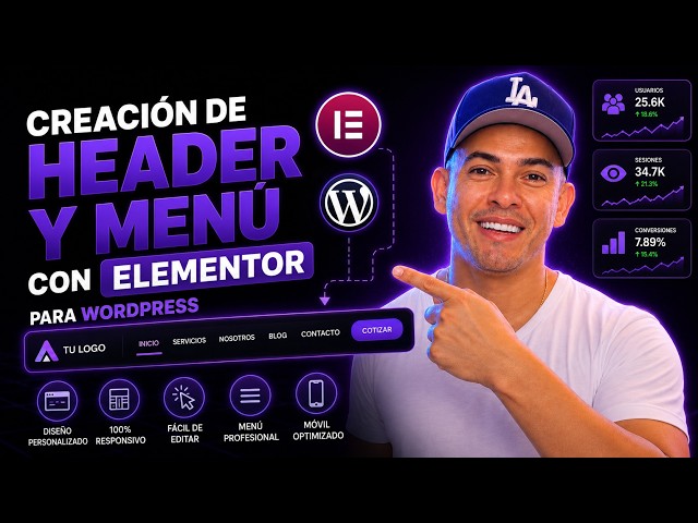 Header y menú que convierten visitantes en clientes. Todo con Wordpress y Elementor.