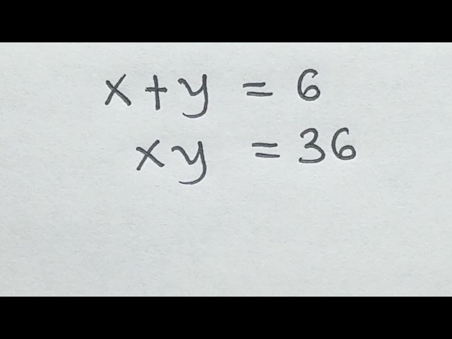Solve for x and y in this nice simultaneous equation | Algebra | Math Olympiad Mathematics