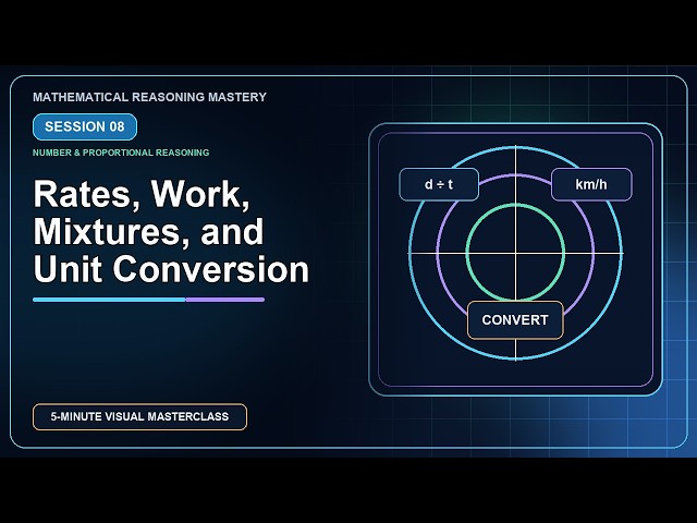 Rates, Work Problems, Mixtures, and Unit Conversion | Session 8