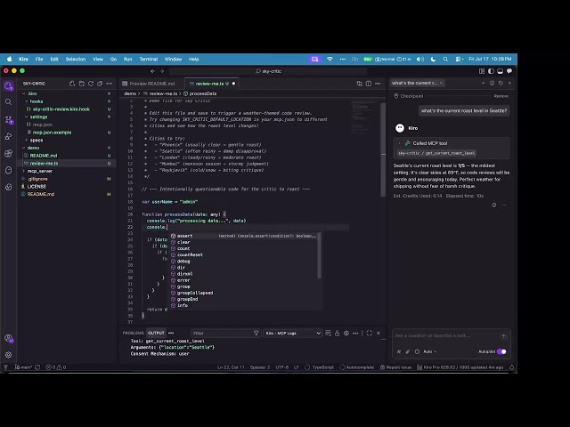Sky Critic ⛈️ — Weather-Powered Code Reviews in Kiro