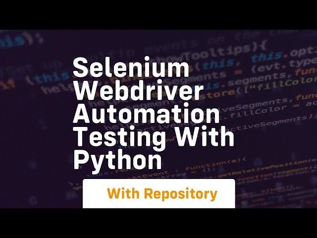 selenium webdriver automation testing with python