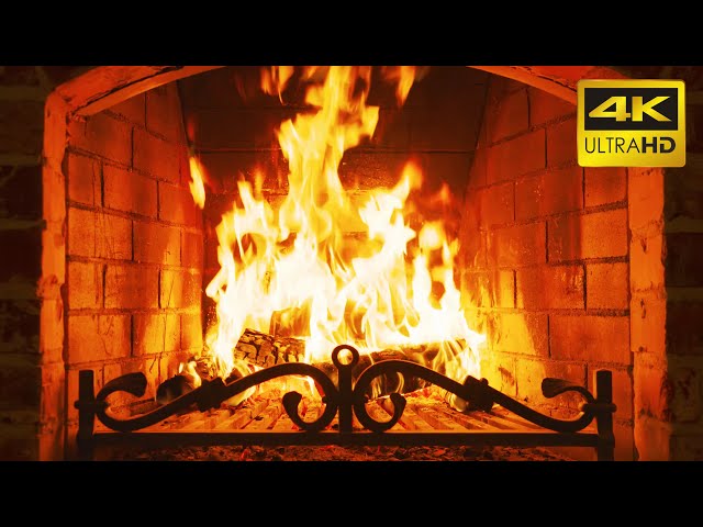 🔥 FIREPLACE 10 HOURS (ULTRA HD) 4K 🔥 Relaxing Fire Burning Video & Crackling Fireplace Sounds