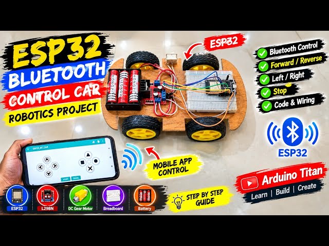 ESP32 Robot Car with Bluetooth Control | Complete Robotics Project