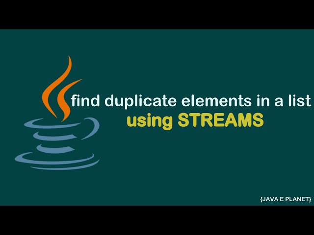 Find Duplicate Elements in Java Using Streams || #java8  || #interviewprograms