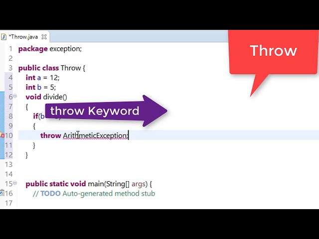 72. Throw keyword in java