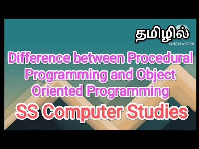 Difference between procedural and object oriented programming in tamil |programming in tamil#videos