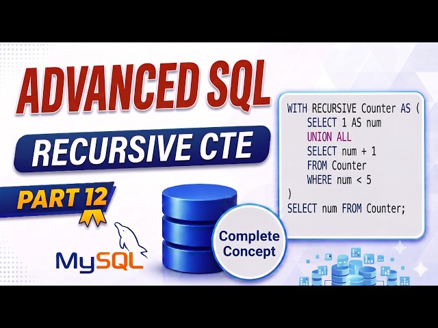 Recursive CTE in MySQL Explained | Employee Hierarchy & Generate Numbers | MySQL Interview Questions