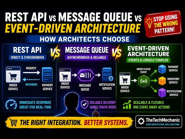 REST API vs Message Queue vs Event-Driven Architecture | How Architects Choose