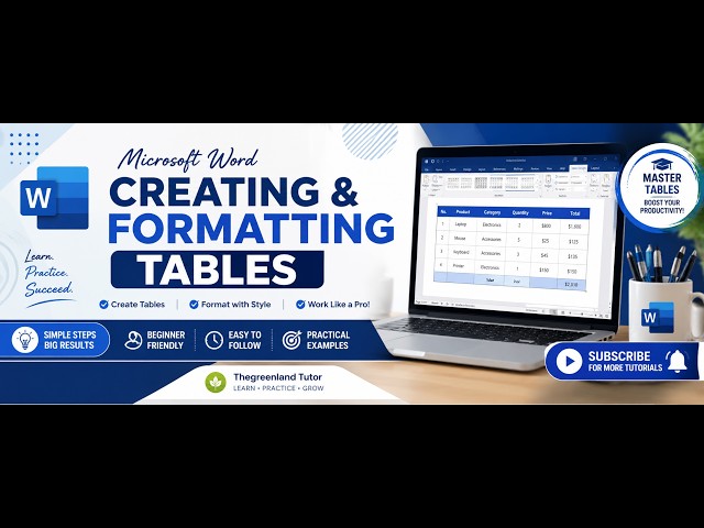 CREATING AND FORMATTING TABLE