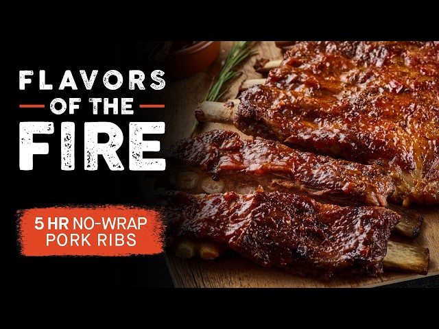5 Hour No-Wrap Pork Ribs | Flavors of the Fire