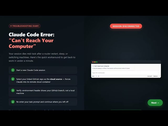 Claude Code - Can't Reach Your Computer Error