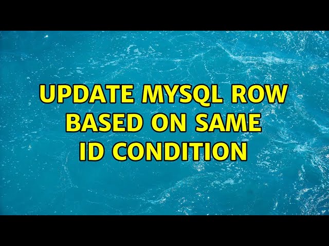 Update mysql row based on same ID condition