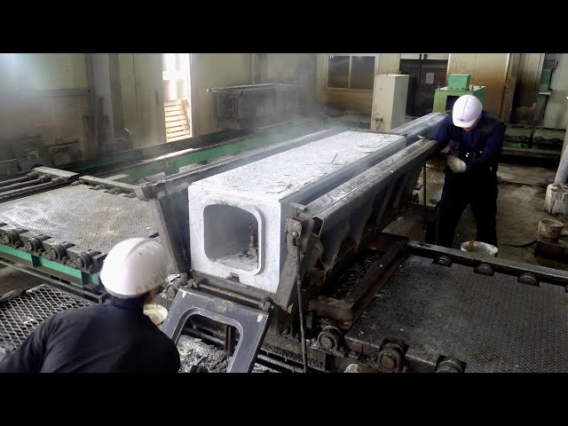 Interesting Process of Making Square Concrete Waterways. Korean Factory Started in 1970.