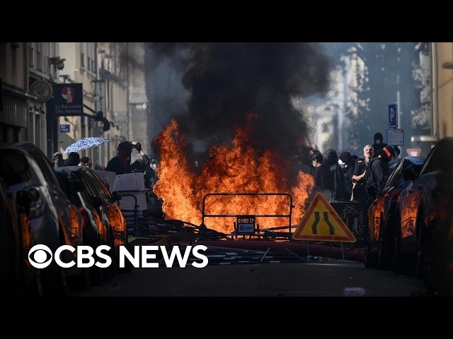 French protester says there are "ceilings falling apart, water in the walls, rats" at his school