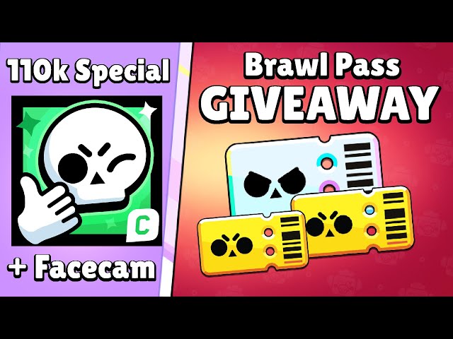 110K SPECIAL ❄️ BRAWL PASS GIVEAWAYS ❄️ SKIN GIVEAWAY ❄️ FACECAM