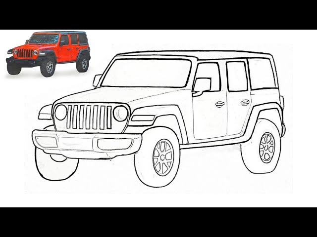 How to Draw Jeep Car 🔥