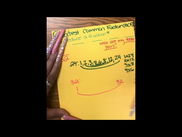 Greatest Common Factor to Reduce Fractions