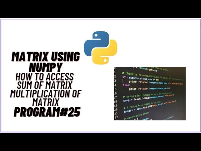 NumPy Tutorial: 2D Arrays and Matrix Operations