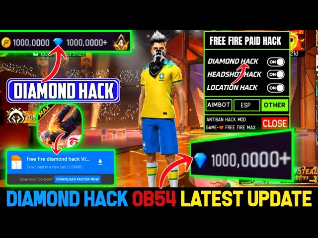 Free Fire Unlimited Diamond Hack | Ob54 | Diamond Hack Free Fire | Free Fire New Mode Menu