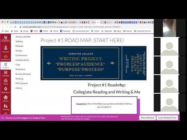 English 1A Fall 2019 Zoom Session #1