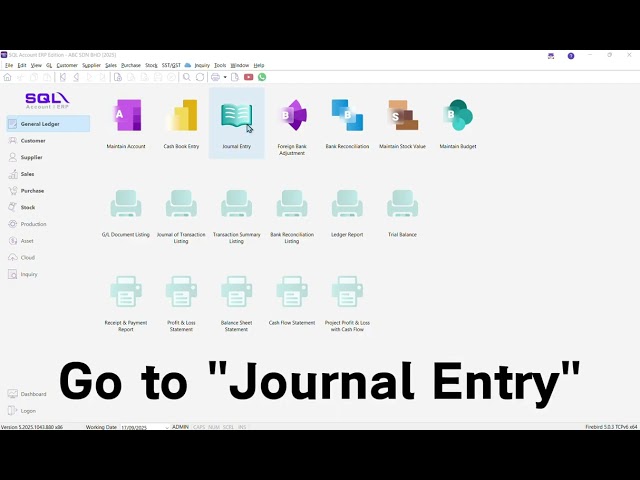 SQL Tutorial 30 - Journal Entry
